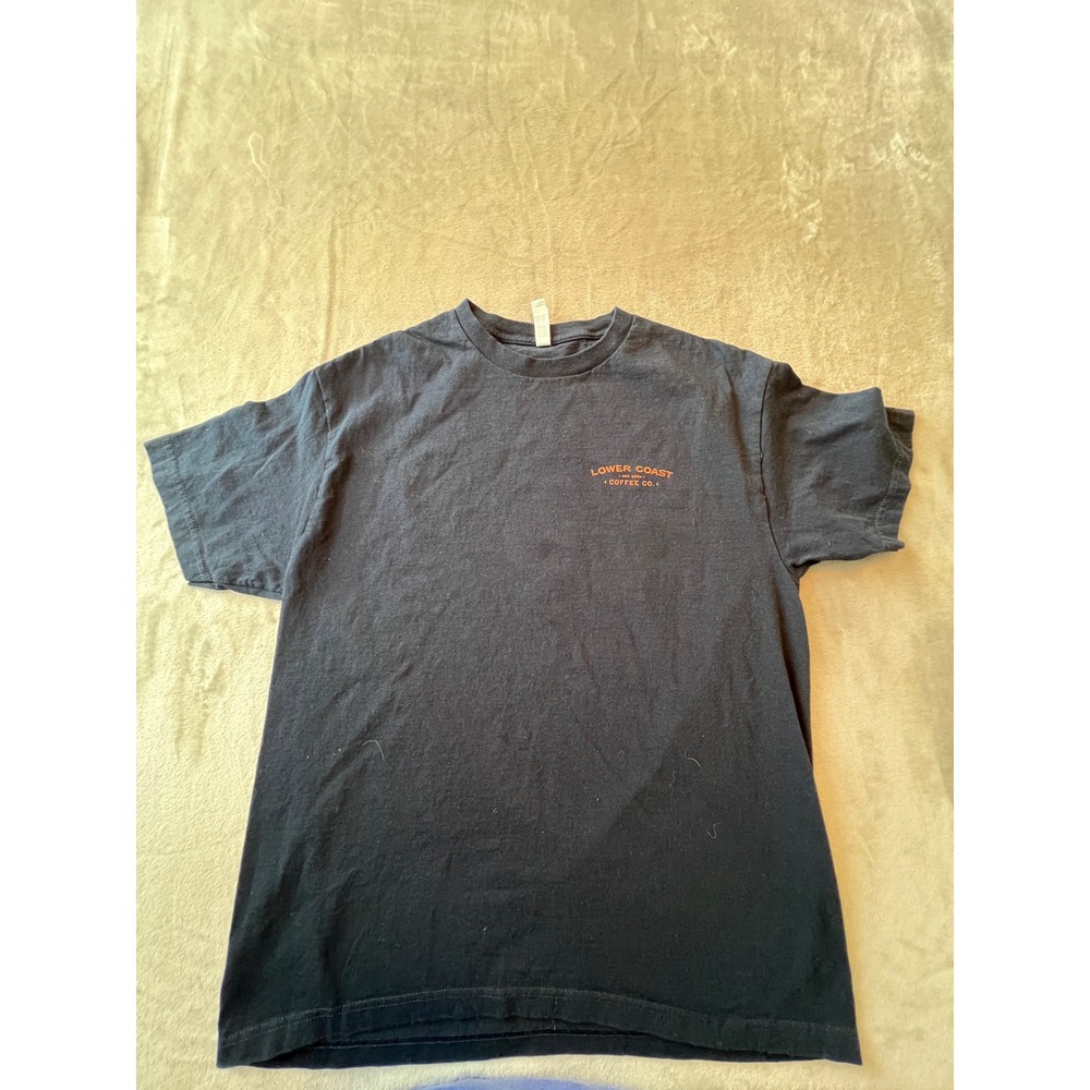 American Apparel T-Shirt Mens Large Dark Navy Lower Coast Coffee Co Graphic